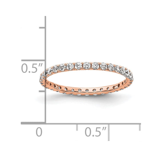 14k Rose Gold Polished Size 5 U-Shared Prong 1/2 carat Diamond Complete Eternity Band