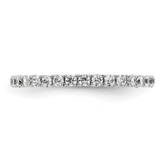14k White Gold Polished Size 5 U-Shared Prong 1/2 carat Diamond Complete Eternity Band
