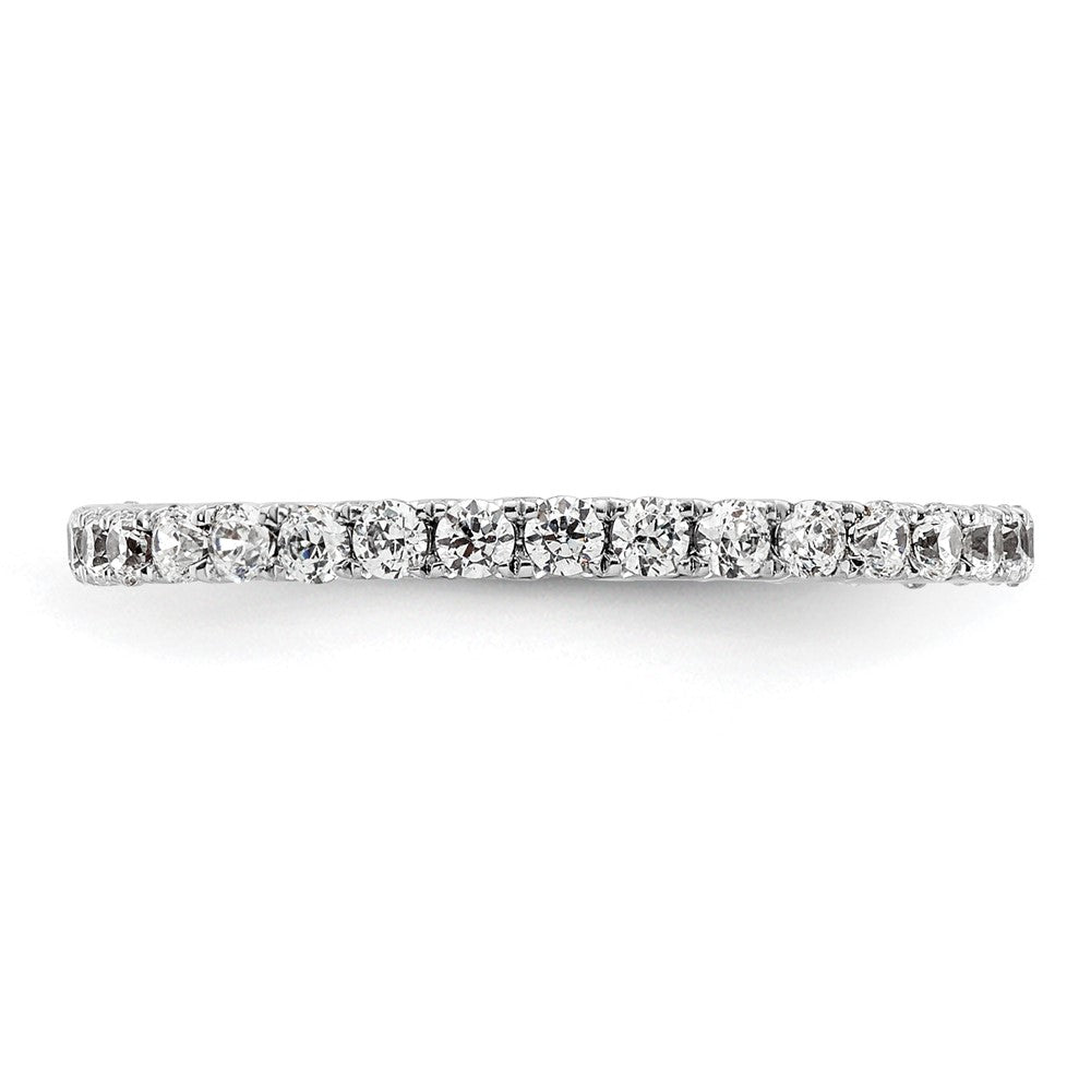 14k White Gold Polished Size 5 U-Shared Prong 1/2 carat Diamond Complete Eternity Band