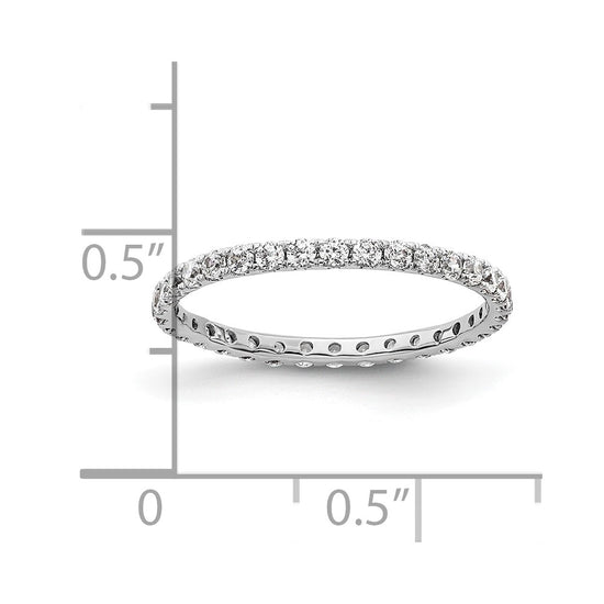 14k White Gold Polished Size 5 U-Shared Prong 1/2 carat Diamond Complete Eternity Band