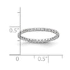 14k White Gold Polished Size 5 U-Shared Prong 1/2 carat Diamond Complete Eternity Band