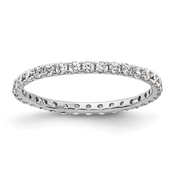 14k White Gold Polished Size 5 U-Shared Prong 1/2 carat Diamond Complete Eternity Band