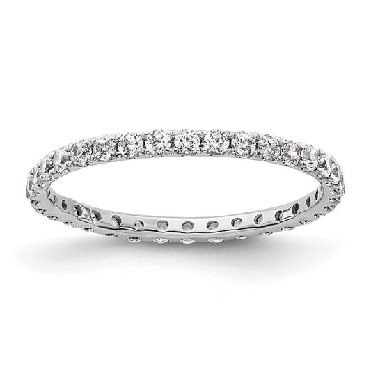 14k White Gold Polished Size 5 U-Shared Prong 1/2 carat Diamond Complete Eternity Band