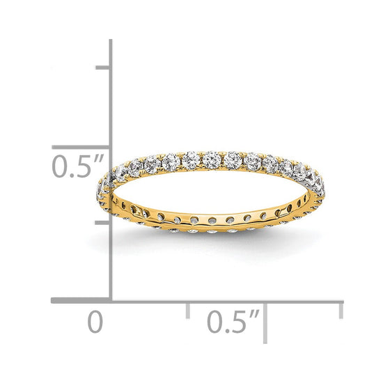14k Polished Size 5 U-Shared Prong 1/2 carat Diamond Complete Eternity Band