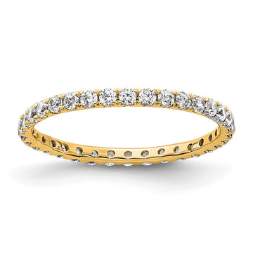 14k Polished Size 5 U-Shared Prong 1/2 carat Diamond Complete Eternity Band
