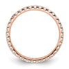 14k Rose Gold Polished Size 6.5 U-Shared Prong 1/2 carat Diamond Complete Eternity Band