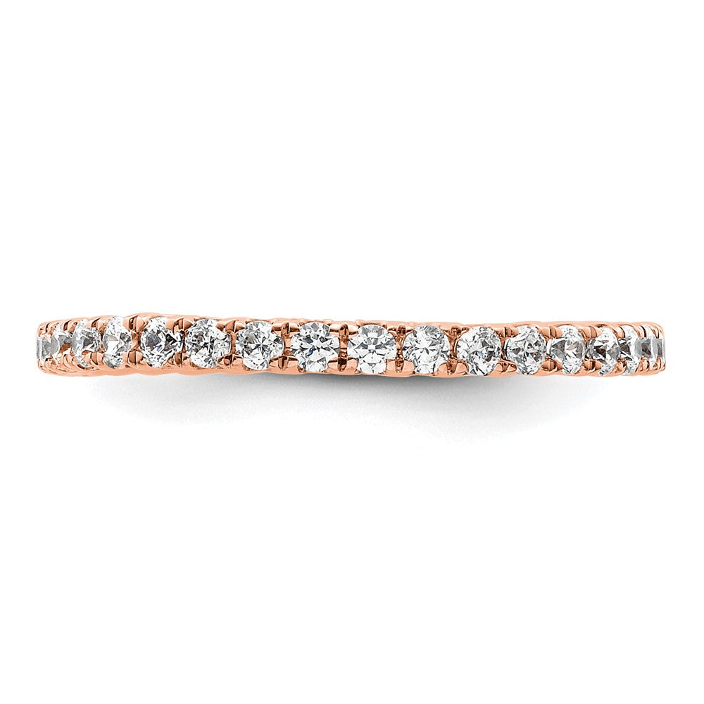 14k Rose Gold Polished Size 6.5 U-Shared Prong 1/2 carat Diamond Complete Eternity Band