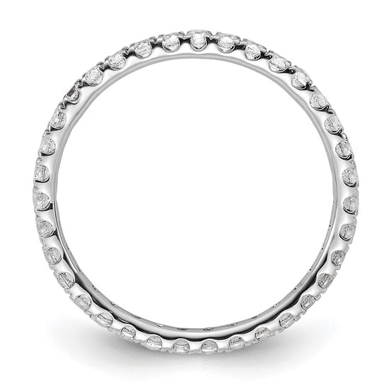 14k White Gold Polished Size 6.5 U-Shared Prong 1/2 carat Diamond Complete Eternity Band