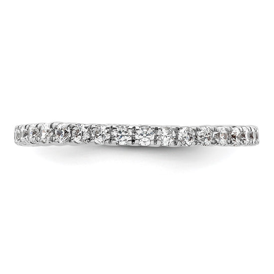 14k White Gold Polished Size 6.5 U-Shared Prong 1/2 carat Diamond Complete Eternity Band