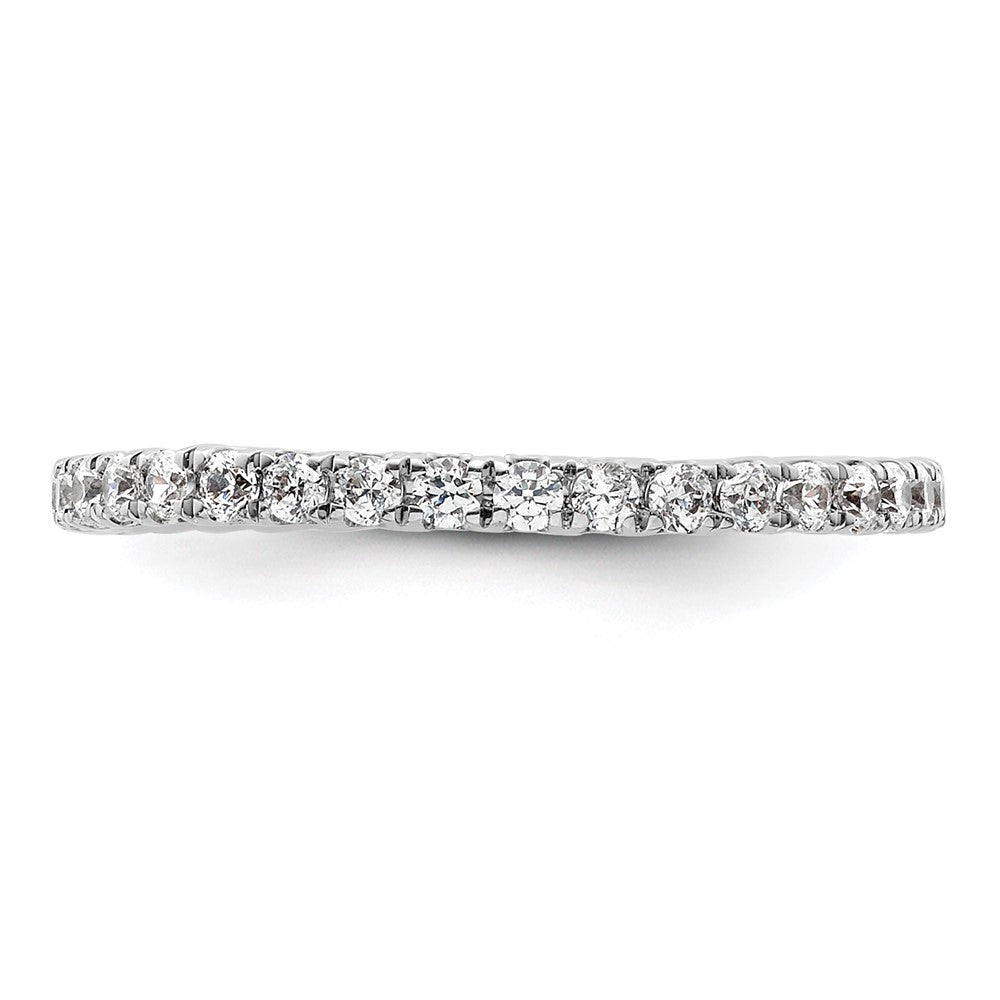 14k White Gold Polished Size 6.5 U-Shared Prong 1/2 carat Diamond Complete Eternity Band