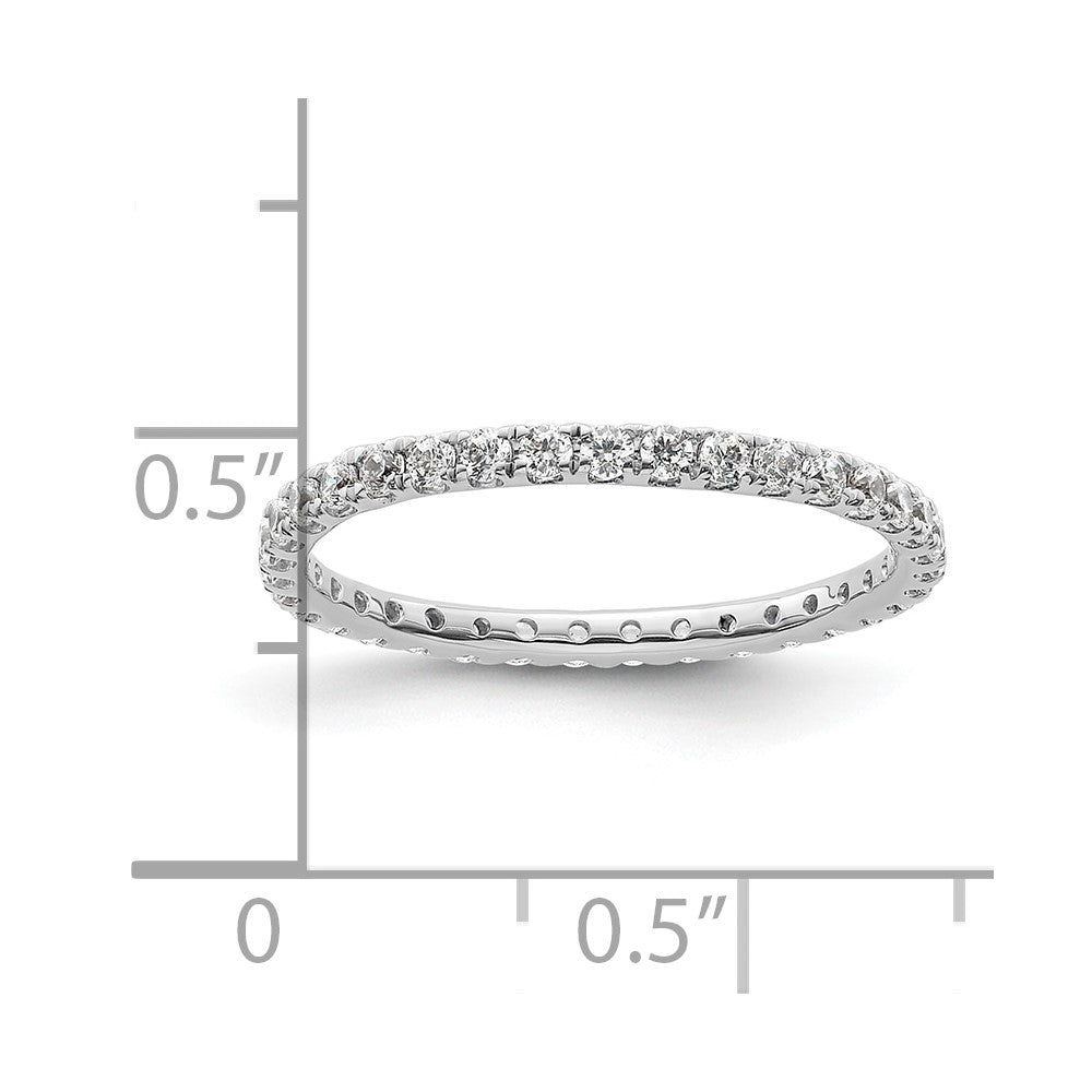 14k White Gold Polished Size 6.5 U-Shared Prong 1/2 carat Diamond Complete Eternity Band