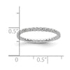 14k White Gold Polished Size 6 U-Shared Prong 1/2 carat Diamond Complete Eternity Band