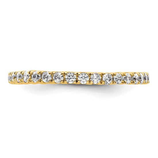 14k Polished Size 6 U-Shared Prong 1/2 carat Diamond Complete Eternity Band