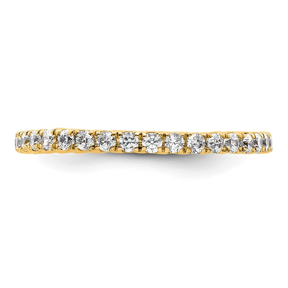 14k Polished Size 6 U-Shared Prong 1/2 carat Diamond Complete Eternity Band