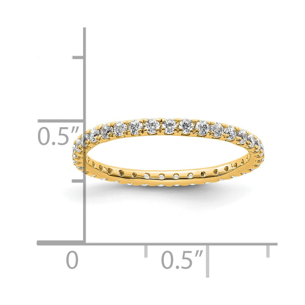 14k Polished Size 6 U-Shared Prong 1/2 carat Diamond Complete Eternity Band