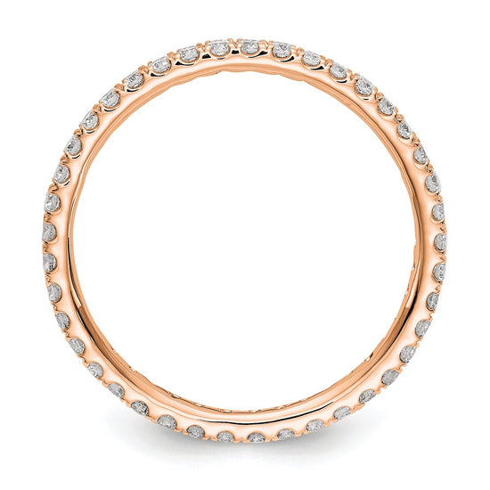 14k Rose Gold 1/2 carat Lab Grown Diamond VS/SI+ G+ Complete Size 5 Shared Prong Eternity Band