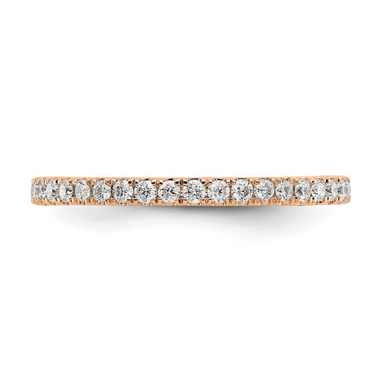 14k Rose Gold 1/2 carat Lab Grown Diamond VS/SI+ G+ Complete Size 5.5 Shared Prong Eternity Band