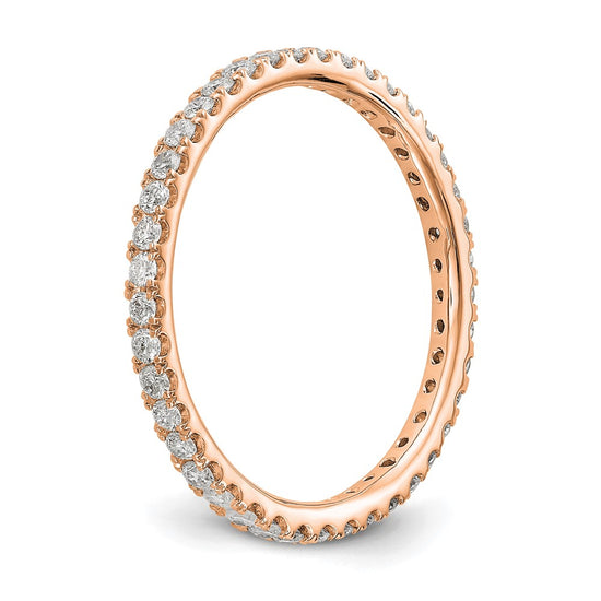 14k Rose Gold 1/2 carat Lab Grown Diamond VS/SI+ G+ Complete Size 5.5 Shared Prong Eternity Band