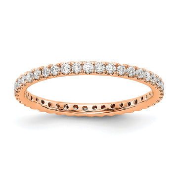 14k Rose Gold 1/2 carat Lab Grown Diamond VS/SI+ G+ Complete Size 7 Shared Prong Eternity Band