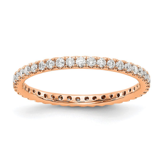 14k Rose Gold 1/2 carat Lab Grown Diamond VS/SI+ G+ Complete Size 5.5 Shared Prong Eternity Band