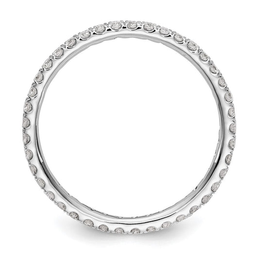 14k White Gold 1/2 carat Lab Grown Diamond VS/SI+ G+ Complete Size 7.5 Shared Prong Eternity Band