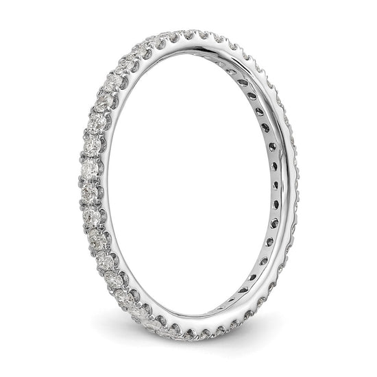 14k White Gold 1/2 carat Lab Grown Diamond VS/SI+ G+ Complete Size 4.5 Shared Prong Eternity Band