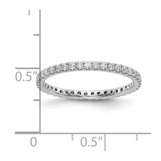 14k White Gold 1/2 carat Lab Grown Diamond VS/SI+ G+ Complete Size 6.5 Shared Prong Eternity Band