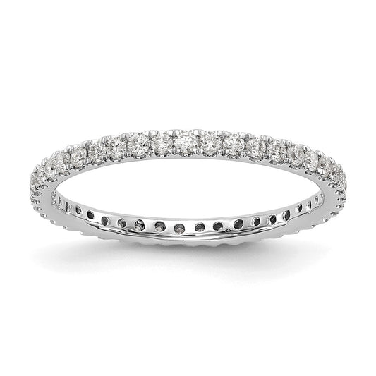 14k White Gold 1/2 carat Lab Grown Diamond VS/SI+ G+ Complete Size 6.5 Shared Prong Eternity Band