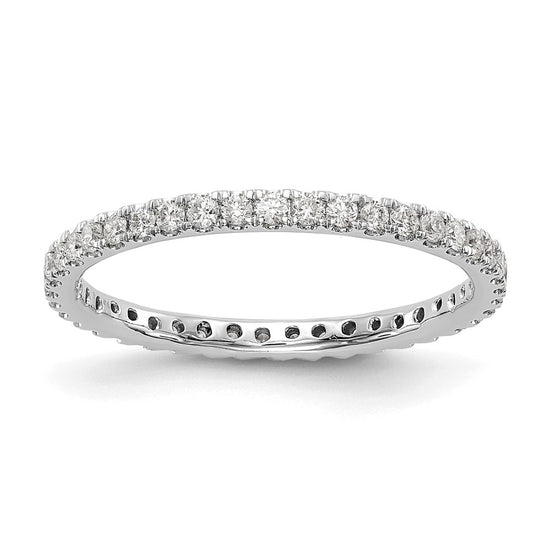 14k White Gold 1/2 carat Lab Grown Diamond VS/SI+ G+ Complete Size 4.5 Shared Prong Eternity Band