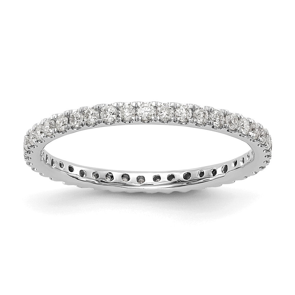 14k White Gold 1/2 carat Lab Grown Diamond VS/SI+ G+ Complete Size 4.5 Shared Prong Eternity Band