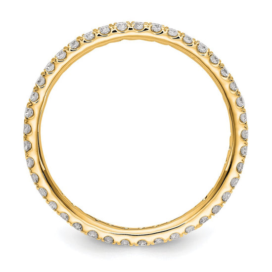 14k 1/2 carat Lab Grown Diamond VS/SI+ G+ Complete Size 6.5 Shared Prong Eternity Band
