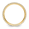 14k Polished Size 7 U-Shared Prong 1/2 carat Diamond Complete Eternity Band