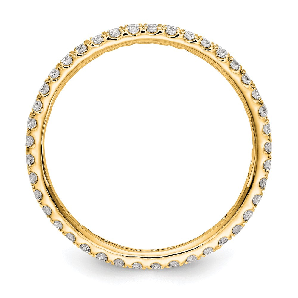 14k Polished Size 7 U-Shared Prong 1/2 carat Diamond Complete Eternity Band
