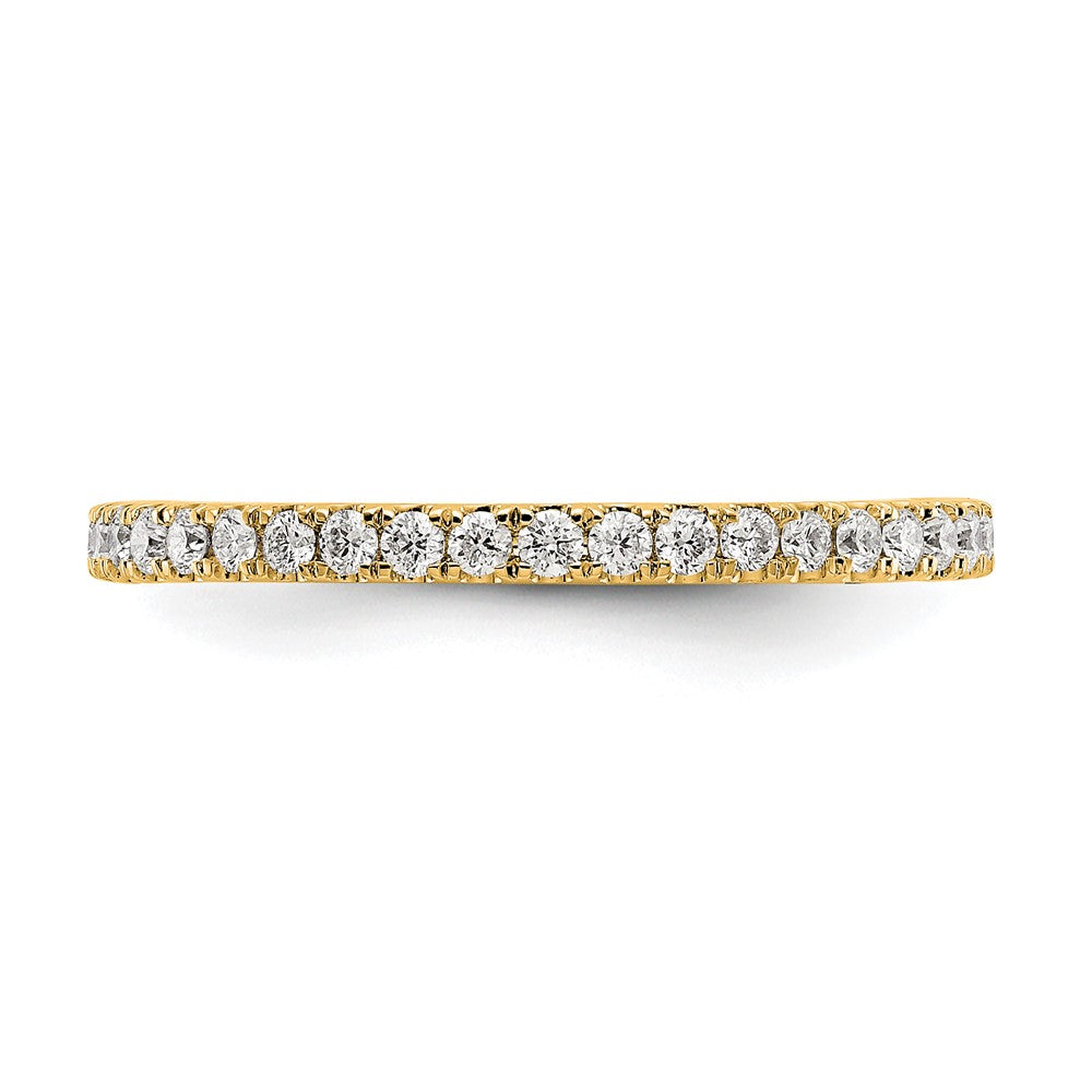14k Polished Size 7 U-Shared Prong 1/2 carat Diamond Complete Eternity Band