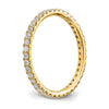14k Polished Size 7.5 U-Shared Prong 1/2 carat Diamond Complete Eternity Band