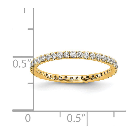 14k 1/2 carat Lab Grown Diamond VS/SI+ G+ Complete Size 6.5 Shared Prong Eternity Band