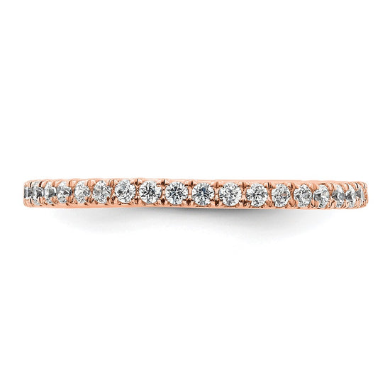 14k Rose Gold Polished Size 8 U-Shared Prong 1/2 carat Diamond Complete Eternity Band