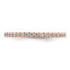 14k Rose Gold Polished Size 8 U-Shared Prong 1/2 carat Diamond Complete Eternity Band