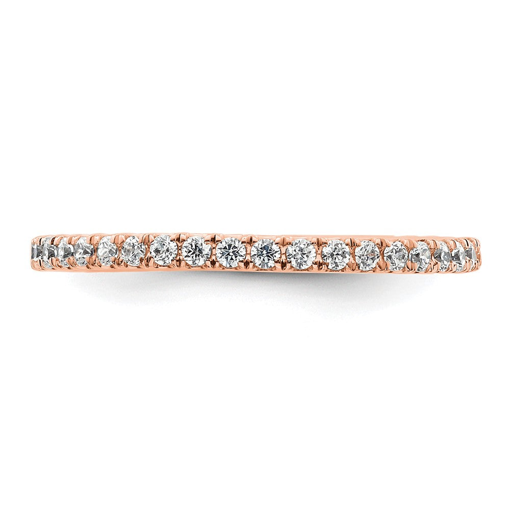 14k Rose Gold Polished Size 8 U-Shared Prong 1/2 carat Diamond Complete Eternity Band