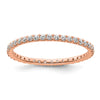 14k Rose Gold Polished Size 8 U-Shared Prong 1/2 carat Diamond Complete Eternity Band