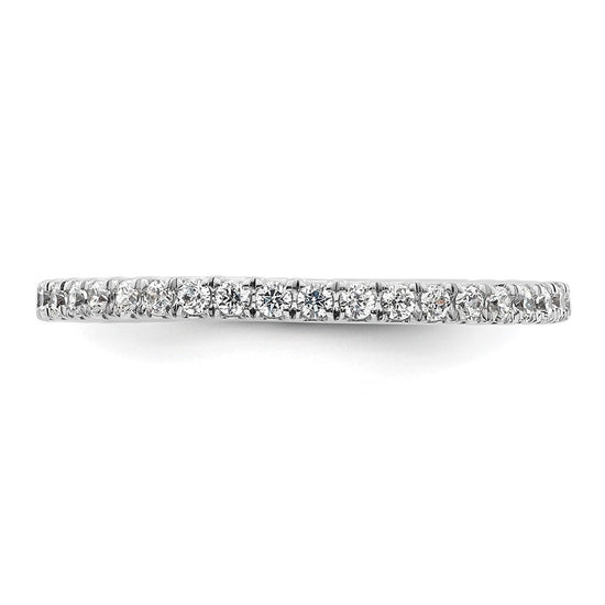 14k White Gold Polished Size 8 U-Shared Prong 1/2 carat Diamond Complete Eternity Band