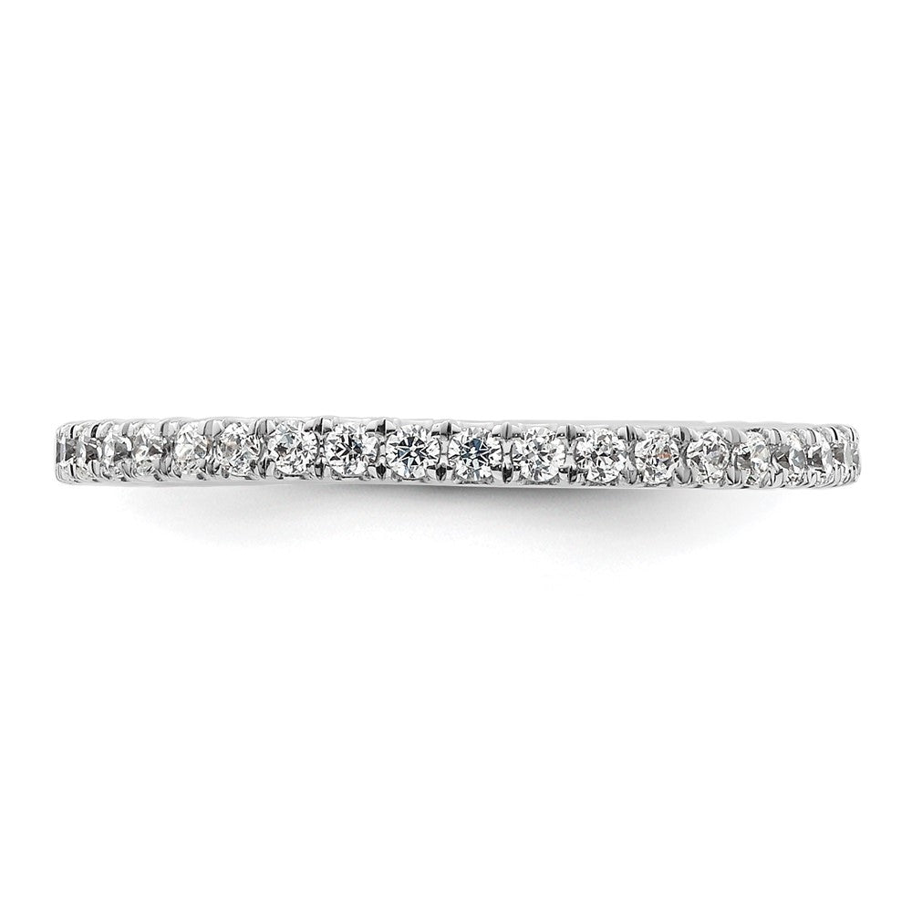14k White Gold Polished Size 8 U-Shared Prong 1/2 carat Diamond Complete Eternity Band
