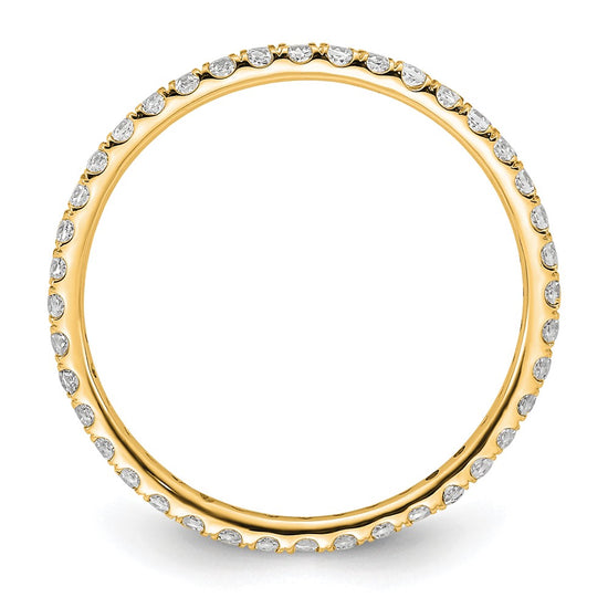 14k Polished Size 8 U-Shared Prong 1/2 carat Diamond Complete Eternity Band