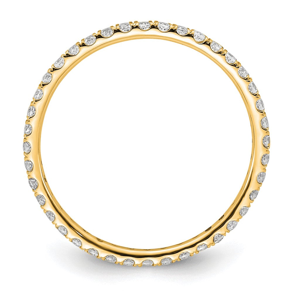 14k Polished Size 8 U-Shared Prong 1/2 carat Diamond Complete Eternity Band
