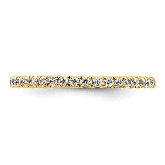 14k Polished Size 8 U-Shared Prong 1/2 carat Diamond Complete Eternity Band
