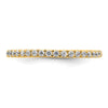 14k Polished Size 8 U-Shared Prong 1/2 carat Diamond Complete Eternity Band