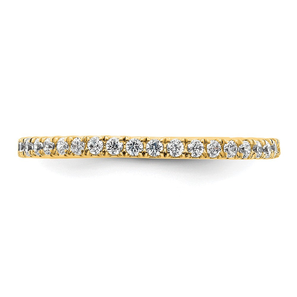 14k Polished Size 8 U-Shared Prong 1/2 carat Diamond Complete Eternity Band