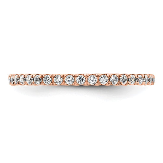 14k Rose Gold Polished Size 9 U-Shared Prong 1/2 carat Diamond Complete Eternity Band