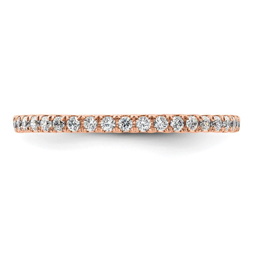 14k Rose Gold Polished Size 9 U-Shared Prong 1/2 carat Diamond Complete Eternity Band