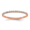 14k Rose Gold Polished Size 9 U-Shared Prong 1/2 carat Diamond Complete Eternity Band